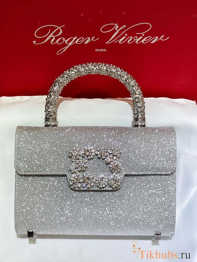 Roger Vivier Jewel Efflorescence Mini Bag Glitter 19x13x4cm - 1