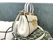 Valentino Garavani Alcove Top Handle Leather White 23x20x6cm - 3