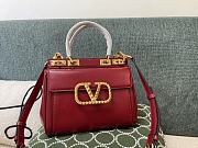 Valentino Garavani Alcove Top Handle Leather Red 23x20x6cm - 1