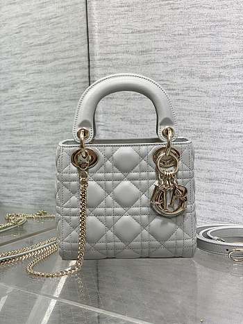 Dior Mini Lady Bag Cloud Gray Lambskin 17cm