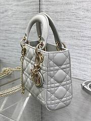 Dior Mini Lady Bag Cloud Gray Lambskin 17cm - 3