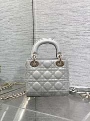 Dior Mini Lady Bag Cloud Gray Lambskin 17cm - 2