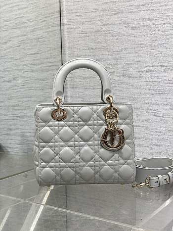 Dior Small Lady Bag Cloud Gray Lambskin 20cm