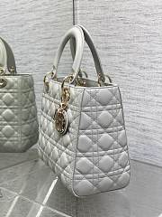 Dior Medium Lady Bag Cloud Gray Lambskin 24cm - 4