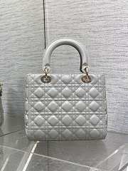 Dior Medium Lady Bag Cloud Gray Lambskin 24cm - 3