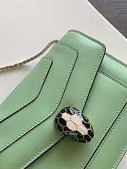 Bvlgari Serpenti Leather Crossbody Bag Green 19x13x7cm - 2