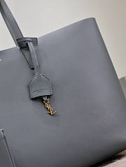 YSL Shopping Bag Supple Leather Grey 37x28x13cm - 6