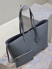 YSL Shopping Bag Supple Leather Grey 37x28x13cm - 5