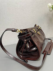 Prada Small Leather Wine Shoulder Bag 26x14x12cm - 5