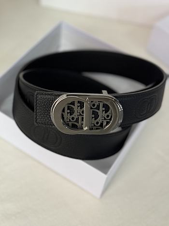 Dior Black Silver Belt 3cm