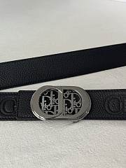 Dior Black Silver Belt 3cm - 3