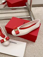 Ferragamo White Red Ballerina Flat - 5