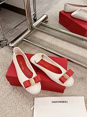 Ferragamo White Red Ballerina Flat - 3