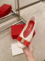 Ferragamo White Red Ballerina Flat - 2