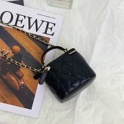 Chanel Mini Top Handle Vanity Black Gold Lambskin 11x8.5x7cm - 3