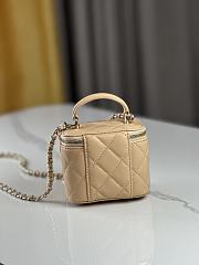 Chanel Mini Top Handle Vanity Beige Lambskin 11x8.5x7cm - 2