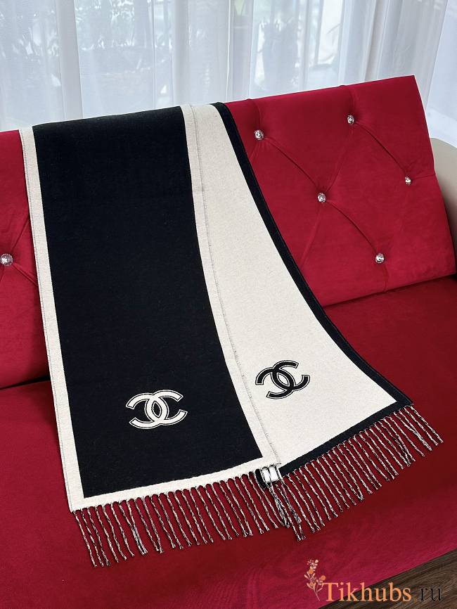 Chanel Black Scarf 184x34cm - 1