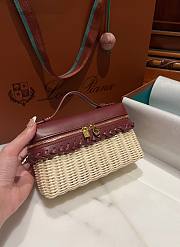 Loro Piana Bag Rattan Wine 19cm - 6