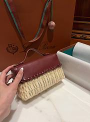 Loro Piana Bag Rattan Wine 19cm - 2