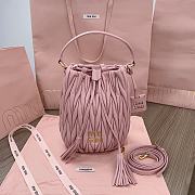 Miu Miu Drawstring Bucket Pink Bag 20x18x14cm - 1