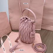 Miu Miu Drawstring Bucket Pink Bag 20x18x14cm - 4