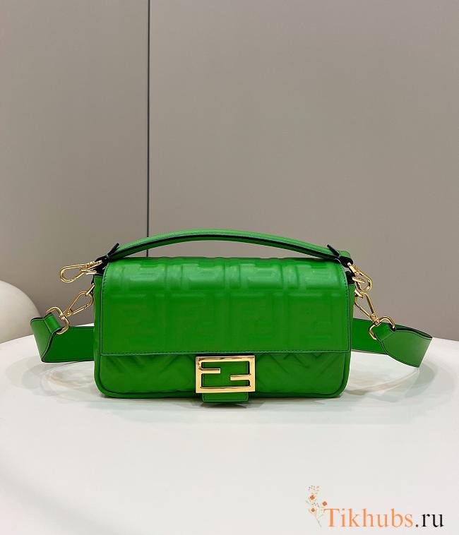 Fendi Baguette Green Leather Bag 27x5x15cm - 1