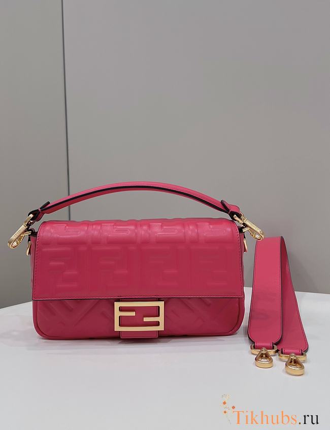 Fendi Baguette Pink Leather Bag 27x5x15cm - 1