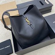 YSL LE 5 À 7 Large Grained Leather Black 30x31x13cm - 4