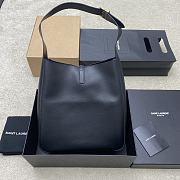 YSL LE 5 À 7 Large Grained Leather Black 30x31x13cm - 3