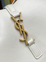 YSL LE 5 À 7 Large Grained Leather White 30x31x13cm - 4