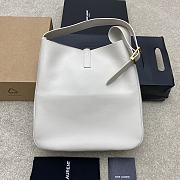 YSL LE 5 À 7 Large Grained Leather White 30x31x13cm - 2