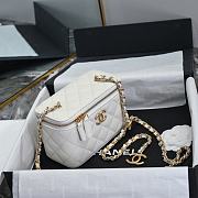 Chanel Vanity Case White Caviar Gold Bag 17cm - 6