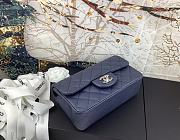 Chanel Flap Bag Navy Blue Silver Caviar 20cm - 6