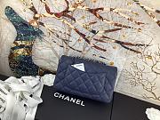 Chanel Flap Bag Navy Blue Silver Caviar 20cm - 4