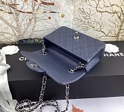 Chanel Flap Bag Navy Blue Silver Caviar 20cm - 3