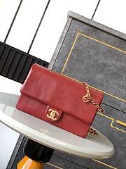 Chanel 24K Flap Bag Red Gold 22x13x7cm - 1