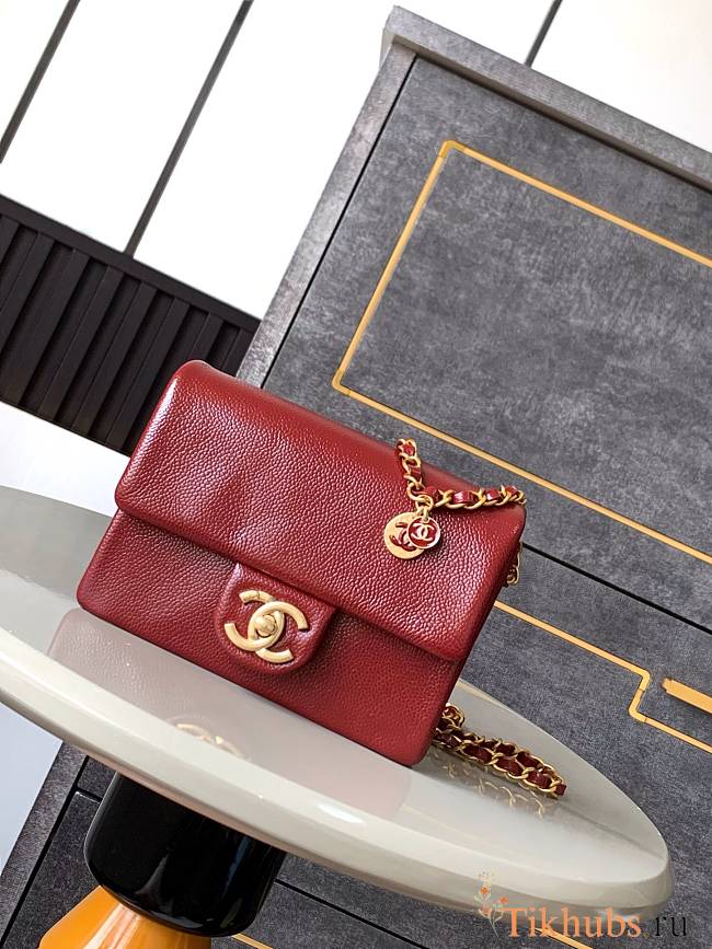 Chanel Mini 24K Flap Bag Red Gold 17.5x13x6cm - 1
