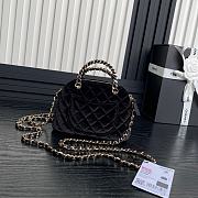 Chanel Clutch Strap Black Velvet Bag 16x11x5.5cm - 4