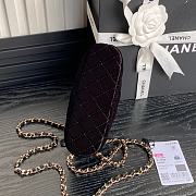 Chanel Clutch Strap Black Velvet Bag 16x11x5.5cm - 2