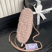 Chanel Clutch Strap Tweed Pink Bag 20x15x6cm - 3