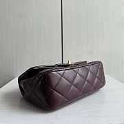 Chanel Flap Bag Top Handle Wine Lambskin 25cm - 6