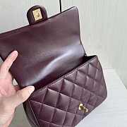 Chanel Flap Bag Top Handle Wine Lambskin 25cm - 5