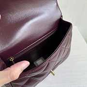 Chanel Flap Bag Top Handle Wine Lambskin 25cm - 2