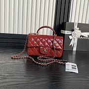 Chanel Top Handle Flap Bag Red Patent 20x9x13cm - 1