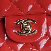 Chanel Top Handle Flap Bag Red Patent 20x9x13cm - 5