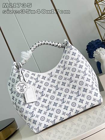 Louis Vuitton LV Carmel Mahina White Blue 40x35x17cm