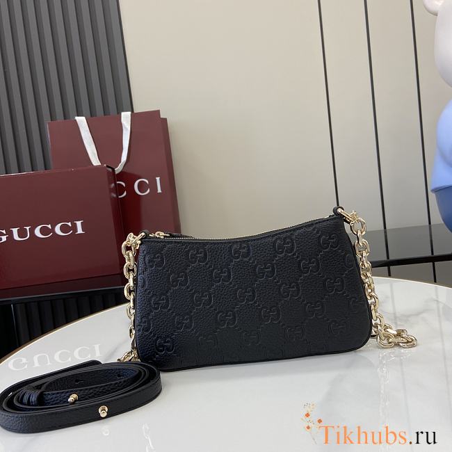 Gucci GG Emblem Super Mini Bag Black 23x12x2cm - 1