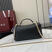 Gucci GG Milano Mini Top Handle Bag Black Leather 21x12.5x4.5cm - 6