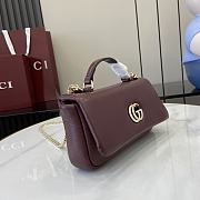 Gucci GG Milano Mini Top Handle Bag Red Leather 21x12.5x4.5cm - 6