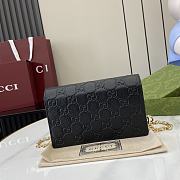 Gucci GG Emblem Super Mini Shoulder Bag Black 20x12.5x4.5cm - 6